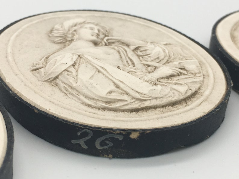 Set of 3 Antique Grand Tour Plaster Relief Medallions image 6