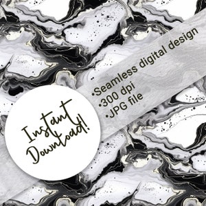 Seamless Digital Pattern | Black & White Agate Marble | Tumbler Wrap | Seamless Background Texture | Sublimation Designs | Repeatable Design
