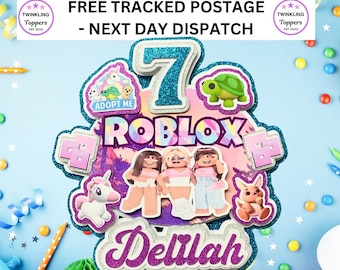 Roblox 3d Adopt Me Personalised Birthday Cake Topper - Party Decoration