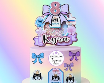 Personalised Jellycat Style Shaker Cake Topper – Kids Birthday Decoration