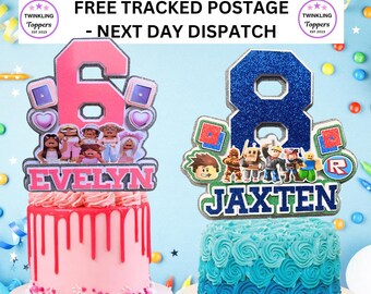 Personalised Roblox Birthday Cake Topper - Girls or Boys Birthday Decoration - Any name/Age - 3d Personalised