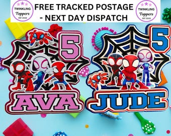 Spidey and Friends Cake Topper: 3D Custom Birthday Party Decoration