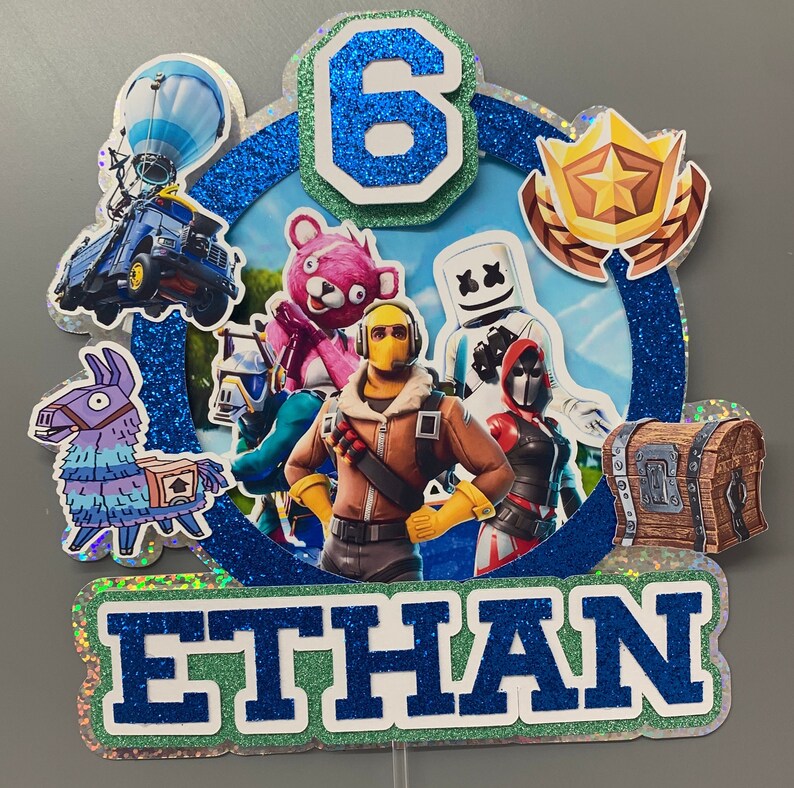Gaming Personalised Boys Birthday Cake Topper 3d / Cake Decoration