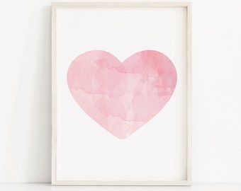 Watercolor Heart Art Etsy
