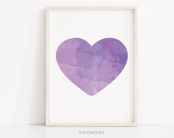 Purple Heart Art Etsy