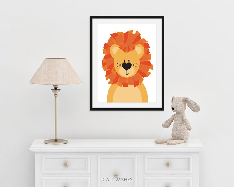 Lion Nursery Wall Art Cute Safari Nursery Decor Jungle Etsy