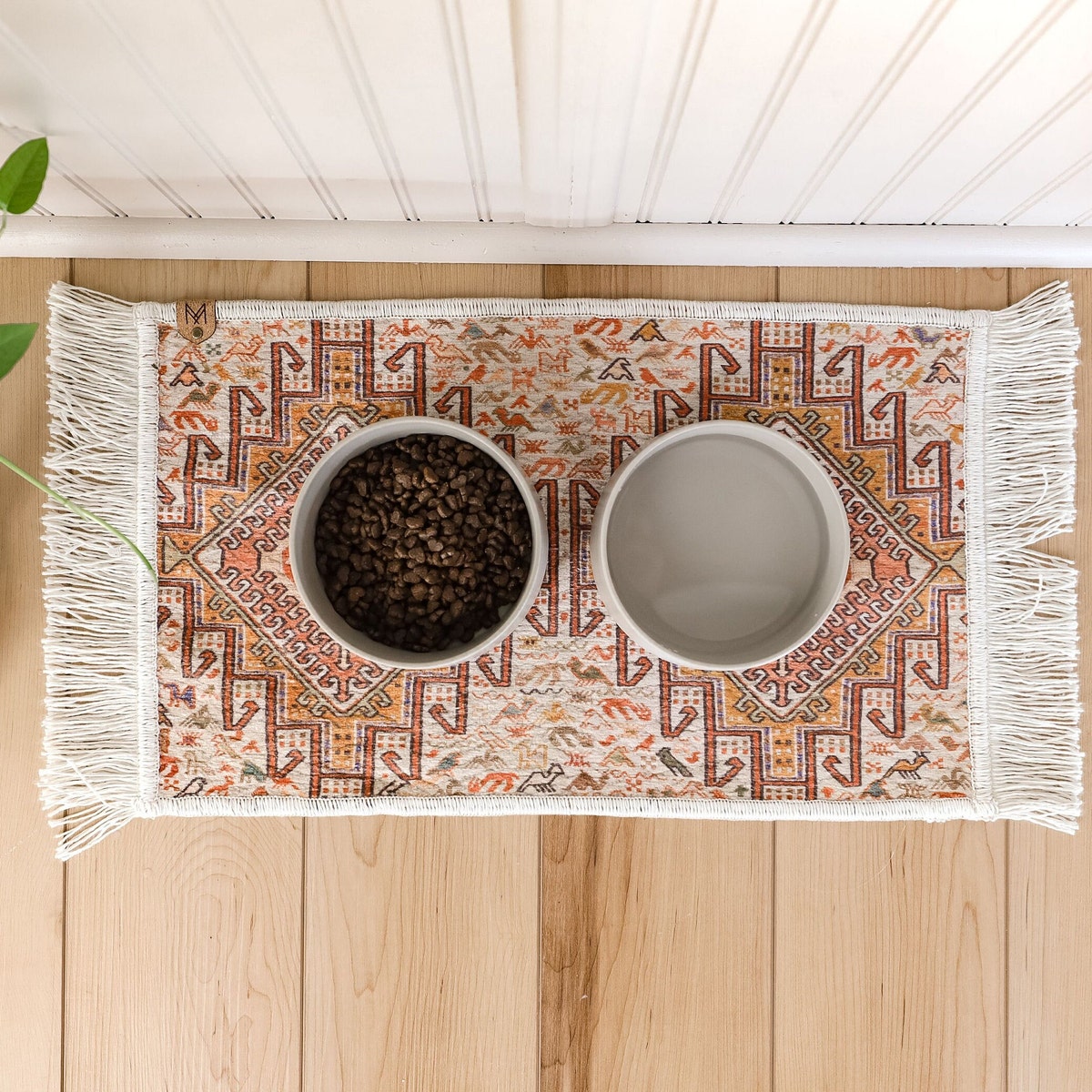 Size Large Personalized Dog Bowl Mat Boho Pet Placemat Water Bowl Mat Dog Lover Gift Washable Pet Feeding Mat Fringe Amelia - Etsy