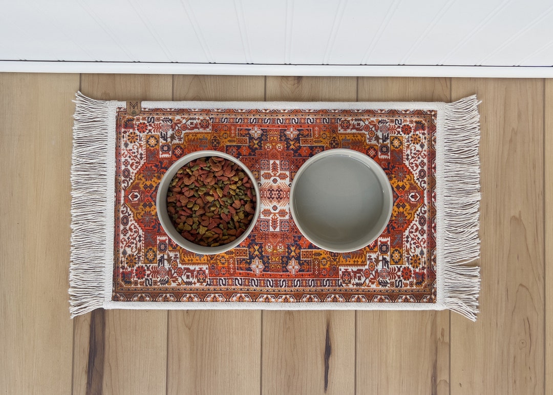Pet Bowl Mat with Fringe - Ophelia