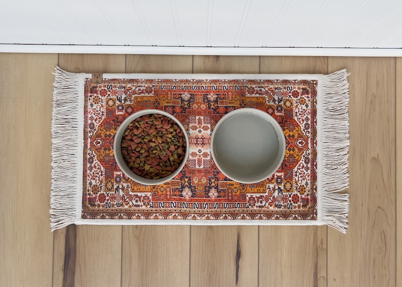 Pet Bowl Mat with Fringe - Ophelia