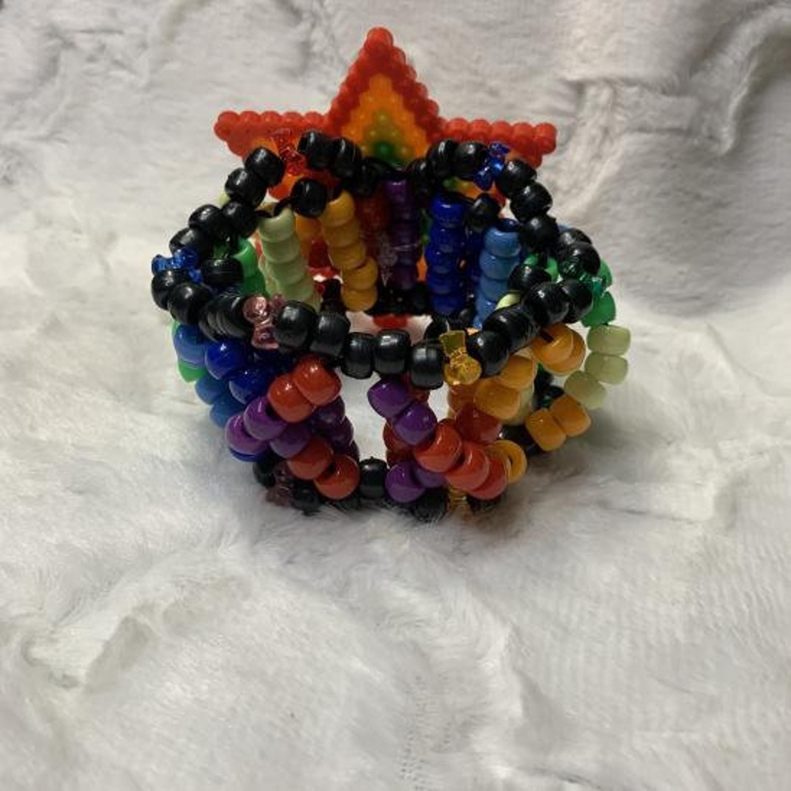 Rainbow Star Kandi Cuff Etsy