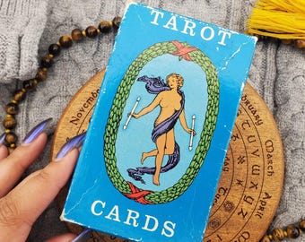 Waddington Tarot Cards Blue Box 78 Complete Card Deck Blushing Fool No Copyright