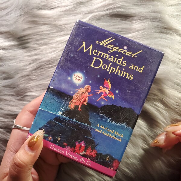 Magical Mermaids and Dolphins Oracle Cards by Doreen Virtue, Ph.D., 44 card deck with companion guidebook and original box