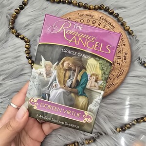 The Romance Angels Oracle Cards by Doreen Virtue, 44 card deck with companion guidebook and original box - USED