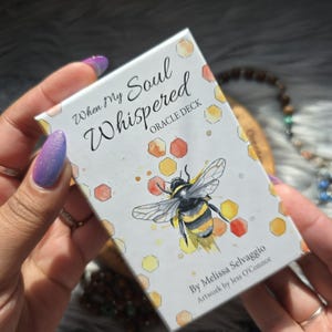 When My Soul Whispered Oracle Deck by Melissa Selvaggio, 44 card deck with companion guidebook and original box - USED