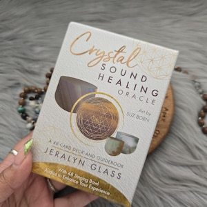 Crystal Sound Healing Oracle by Jeralyn Glass, 48 card oracle deck with companion guidebook and box - USED