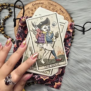 Trionfi Della Luna Illustrated Pips, baralho de tarô de 78 cartas com bolsa, sem guia - USADO