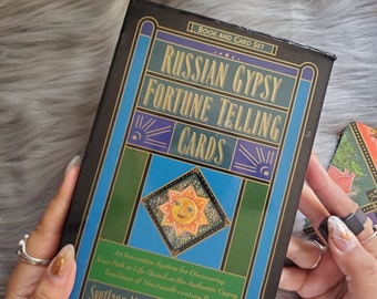 Russian Gypsy Fortune Telling Cards Book and Card Set by Svetlana Alexandrovna Touchkoff, 25 card deck with companion guidebook and box