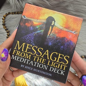 Baralho de Meditação Mensagens da Luz de Joyce Huntington, baralho de 52 cartas com guia complementar e caixa original - USADO