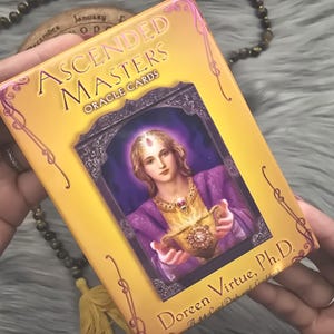 Ascended Masters Oracle Cards por Doreen Virtue, Ph.D., baralho de 44 cartas com guia e caixa original - USADO