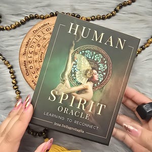Oráculo do Espírito Humano Aprendendo a Reconectar por Jena Dellagrottaglia, baralho de 44 cartas com guia complementar e caixa original - USADO