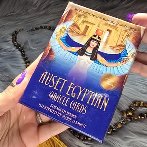 Auset Egyptian Oracle Cards van Elisabeth Jensen, 44 kaartendeck met bijbehorende gids en originele doos - GEBRUIKT