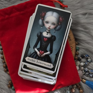 Lenormand gotico, mazzo di 36 carte Lenormand con borsa, senza guida - USATO
