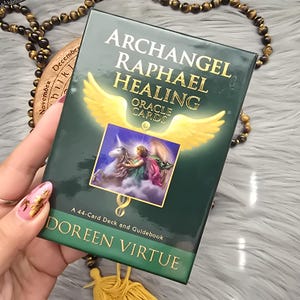 Cartas del Oráculo de Sanación del Arcángel Rafael de Doreen Virtue, baraja de 44 cartas con guía complementaria y caja original - USADA