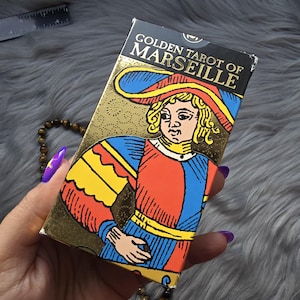 Tarot Dorado de Marsella de Pietro Alligo, baraja de tarot de 78 cartas con pequeño libro blanco y caja - USADO