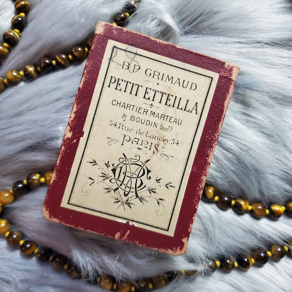 Petit Etteilla 1922 Antique Lenormand by B.P. Grimaud, 33 card deck with companion guidebook and original box