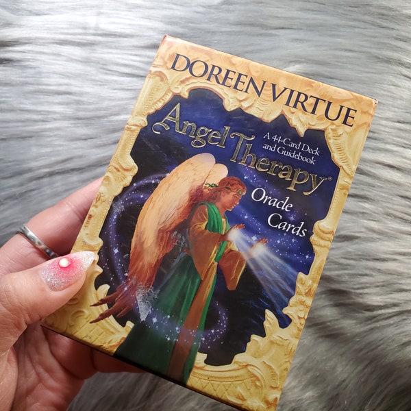 Angel Therapy Oracle Cards by Doreen Virtue, 44 card deck with companion guidebook and original box