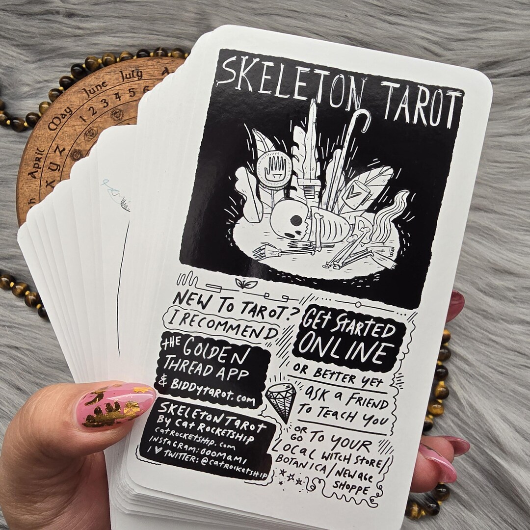 Skeleton Tarot by Cat Rocketship, 78 Card Tarot Deck With Bag, No ...