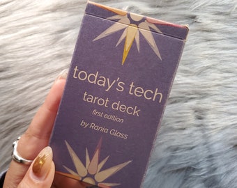 Today's Tech Tarot Deck First Edition by Rania Glass, 78 card tarot deck with companion guidebook and box