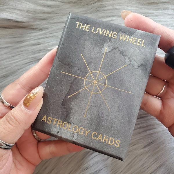 The Living Wheel Astrology Cards, 55 card deck with companion guidebook and original box