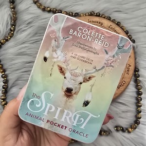 The Spirit Animal Pocket Oracle by Colette Baron-Reid, 68 card deck with companion guidebook and tin - USED