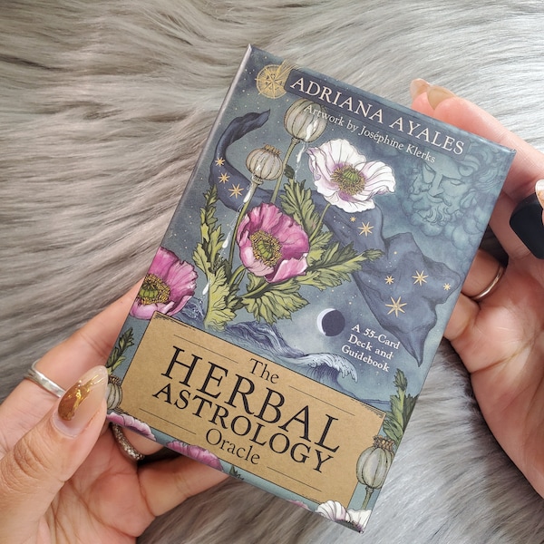 The Herbal Astrology Oracle by Adriana Ayales, 55 card deck with companion guidebook and original box