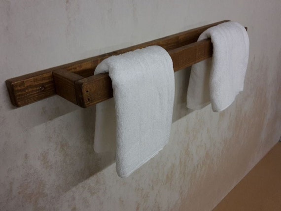wooden towel rail wall mounted