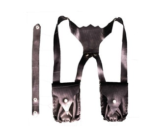 Holster aus recyceltem Gummi: Handgenähter Gürtel mit Taschen