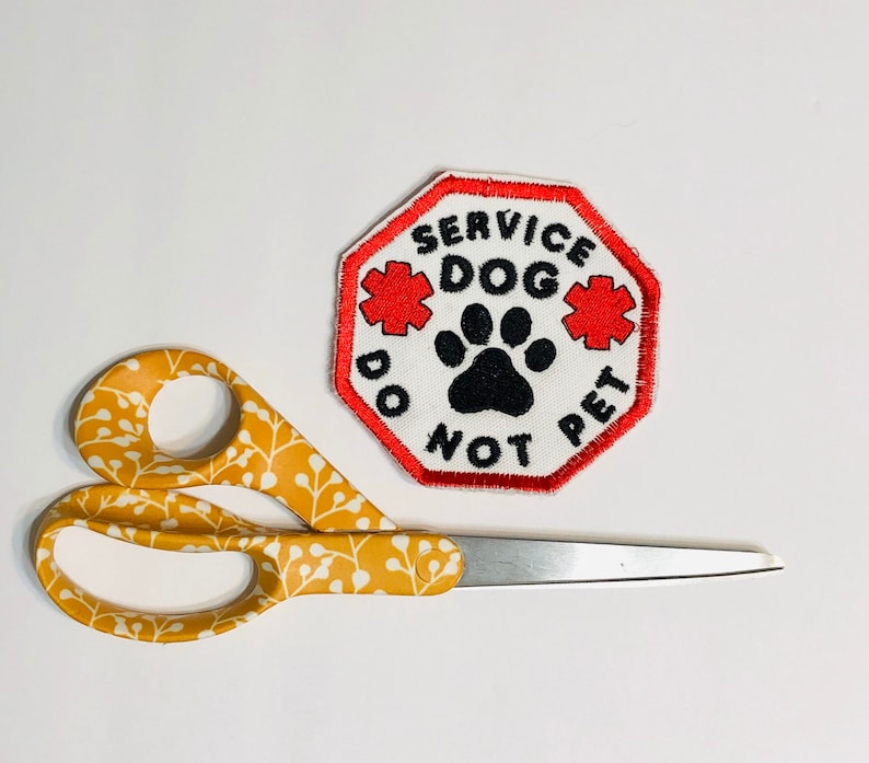 Service Dog Patch Embroidered Patch Iron On Applique Sew On Patch Dog Patch Iron On Patch Custom Dog Patch Do Not Pet Patch
