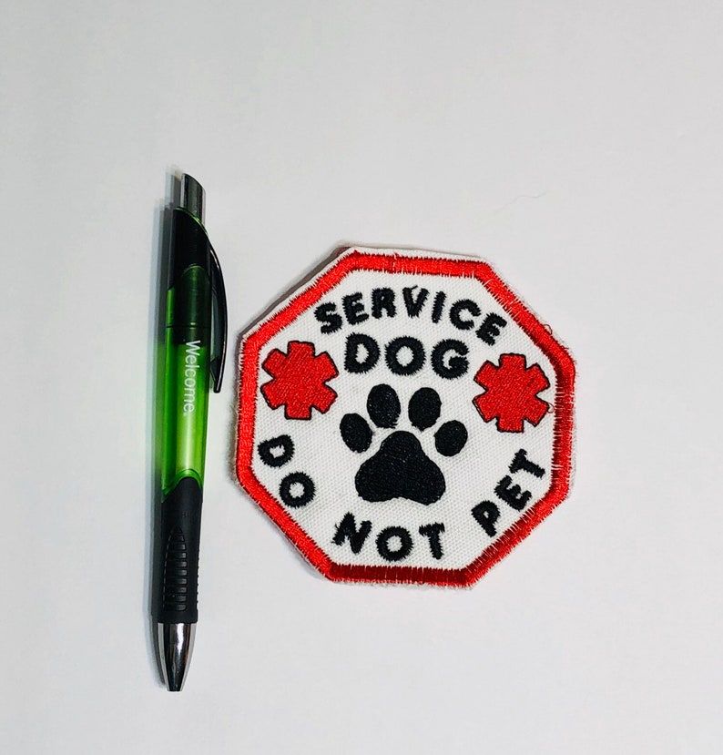 Service Dog Patch Embroidered Patch Iron On Applique Sew On Patch Dog Patch Iron On Patch Custom Dog Patch Do Not Pet Patch
