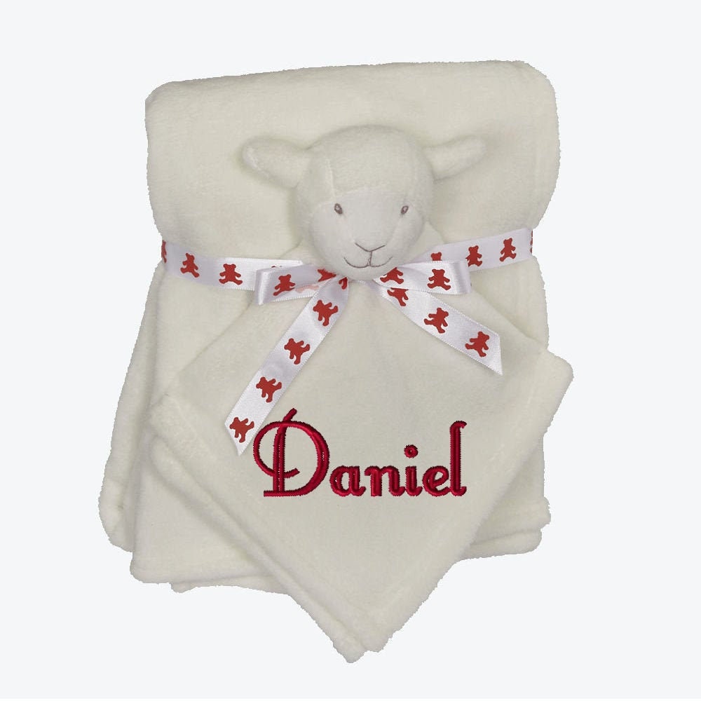 Personalized Lamb Blanket Set Baptism Blanket Lovey for Etsy