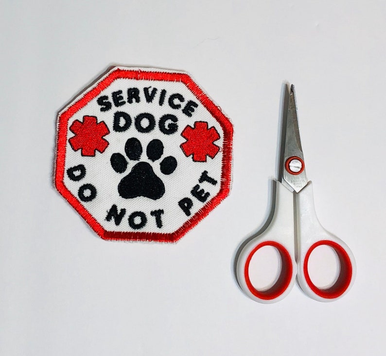 Service Dog Patch Embroidered Patch Iron On Applique Sew On Patch Dog Patch Iron On Patch Custom Dog Patch Do Not Pet Patch