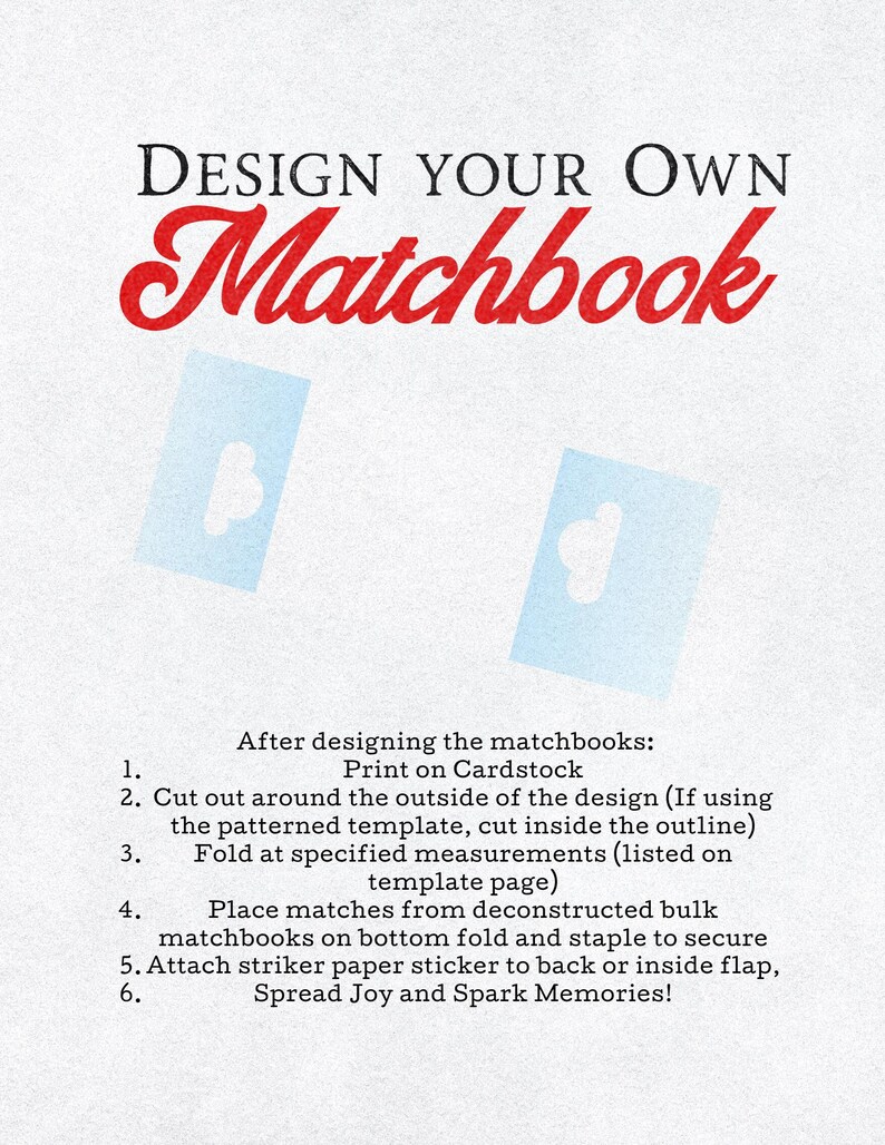 Matchbook Indesign Template Matchbook Template for Canvas, Design DIY Matchbook Covers Easy - Etsy