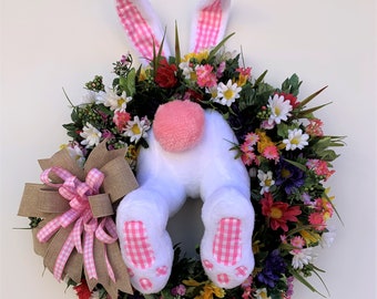 Easter Bunny Grapevine Wreath, Cute Easter Wreath,  Welcome Wreath, Front Door Wreath