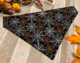 Spider Web Halloween Over the Collar Dog Bandana | Custom Dog Bandana, Halloween Bandana, Dog Lover Gift