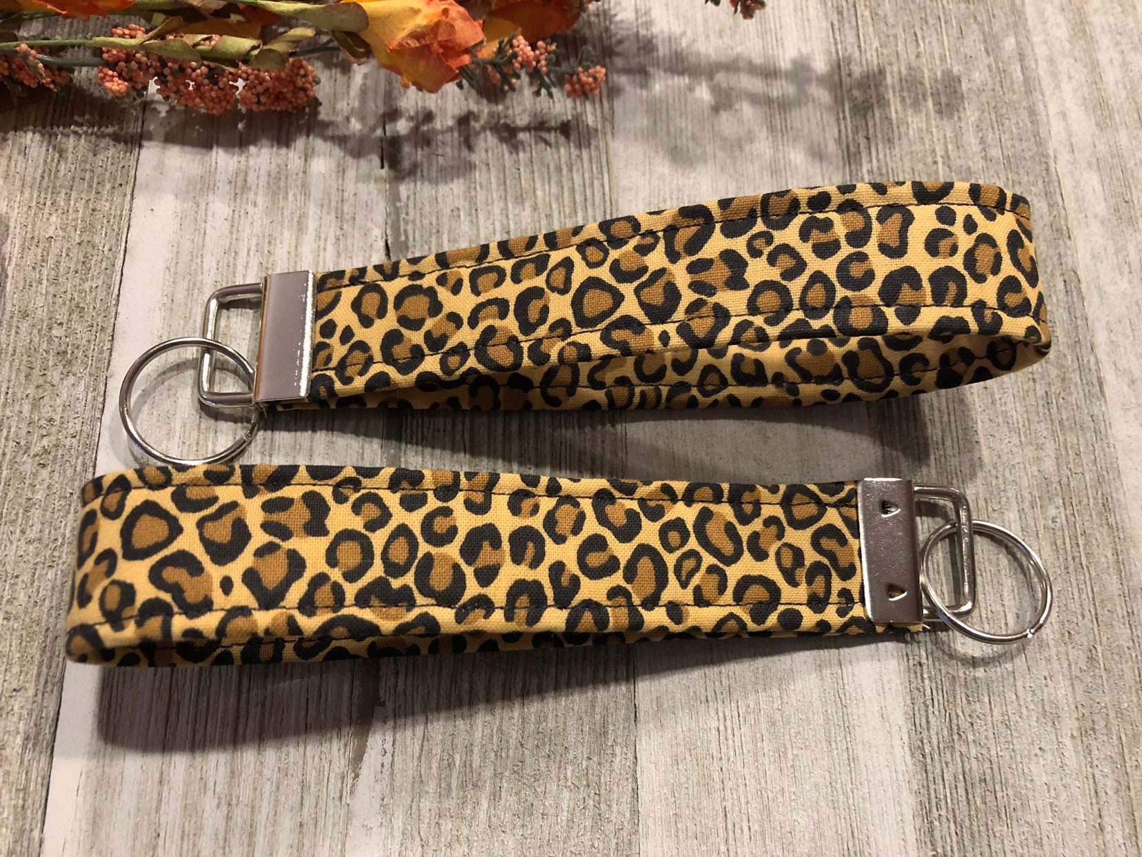 Cheetah Print Wristlet for Key Fobs and Keychain Gift for | Etsy