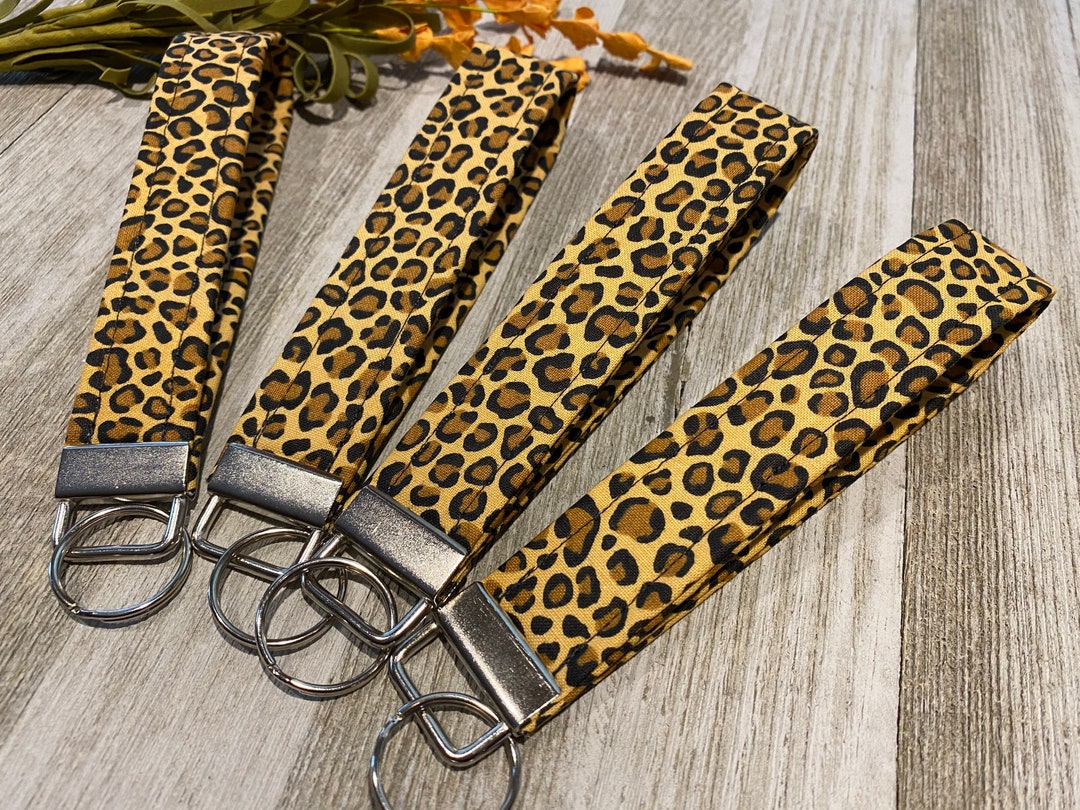 Cheetah Print Wristlet for Key Fobs and Keychain Gift for - Etsy