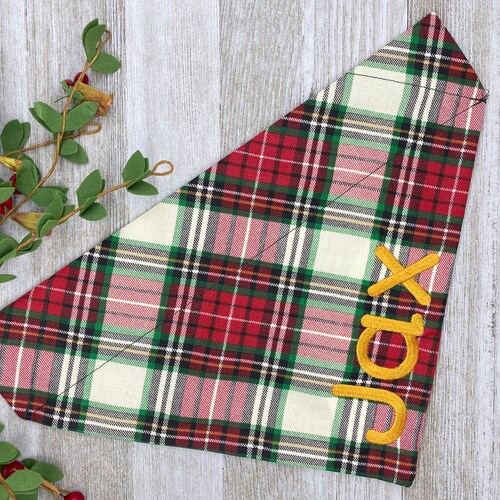 Blue Plaid Dog Bandana Over the Collar Blue Plaid Dog Etsy