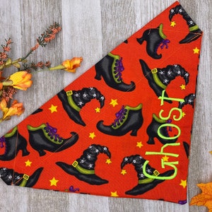 Magic Witch Halloween Over The Collar Dog Bandana | Large Dog Accessories, Halloween Dog Scarf, Handkerchief For Dog, Halloween Dog Collar