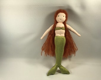 Sweet mermaid doll,  Waldorf doll, Handmade doll,