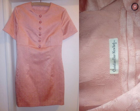 Vintage Christian Dior Mid 1960's Crepe Pink Cockt